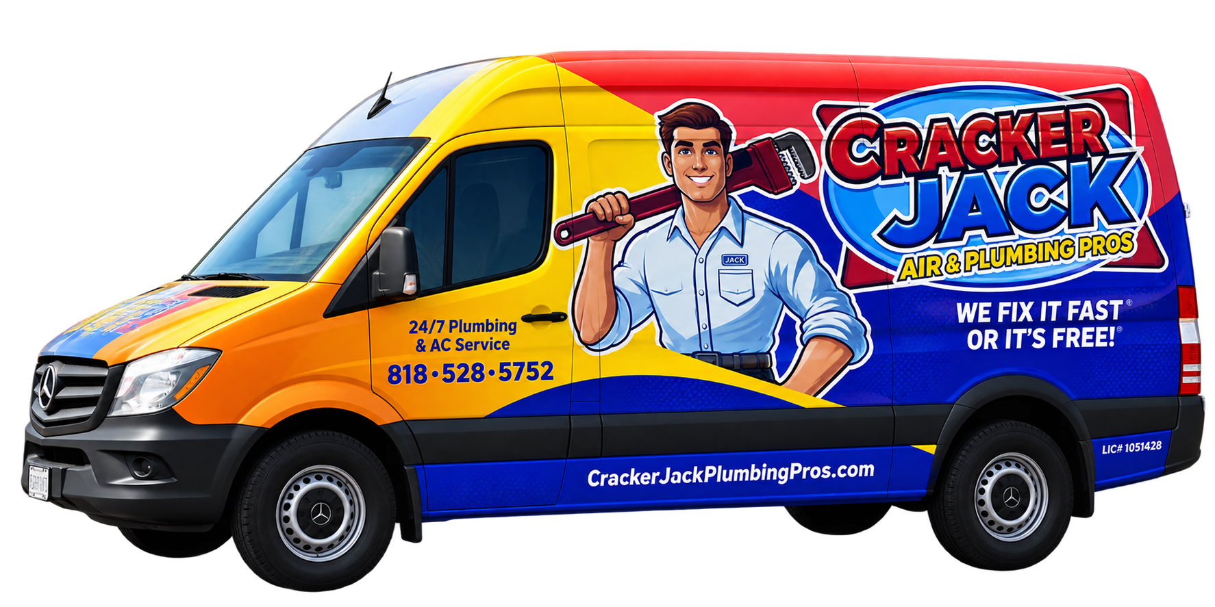 CrackerJack Air and Plumbing Pros branded service van